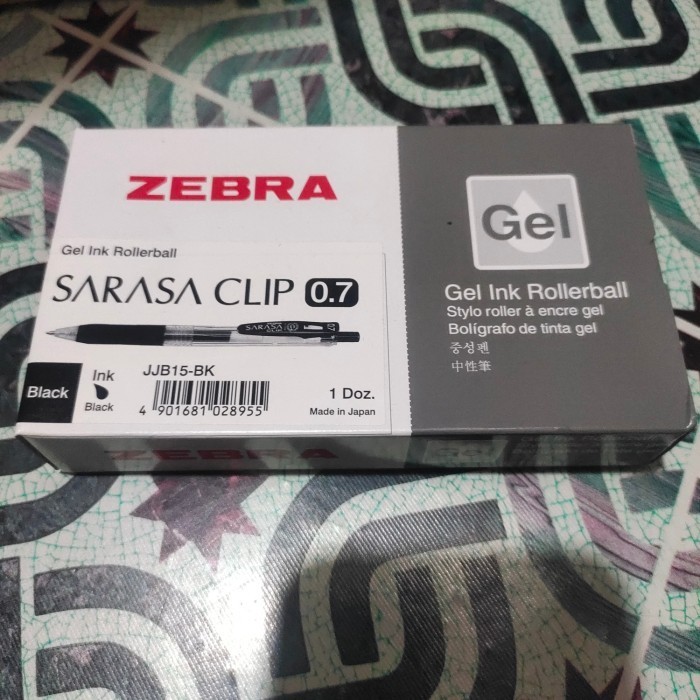 

zebra sarasa clip 0,7 black gel ink rollerball / lusin