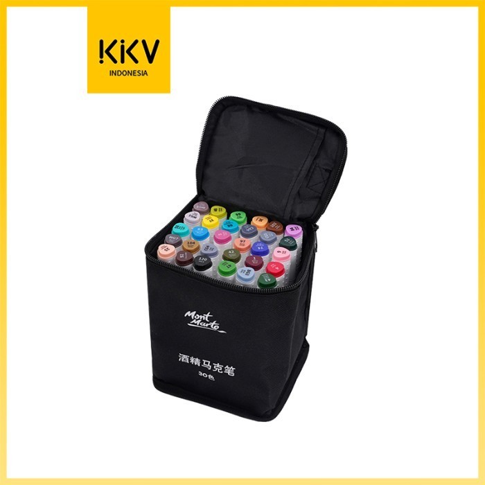 

KKV MONT MARTE Spidol Dual-Tip Palet 30 Warna + Tas Penyimpanan