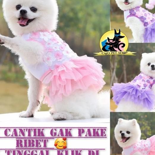 I Love My Mommy Dress Ungu Purple Baju Anjing Kucing Rok Tutu Lucu