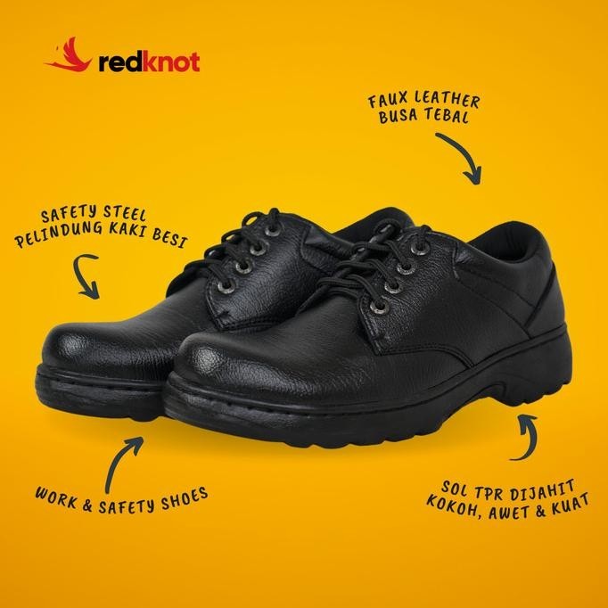 Redknot Hammer - Sepatu Safety Pria Original Ujung Besi Bertali