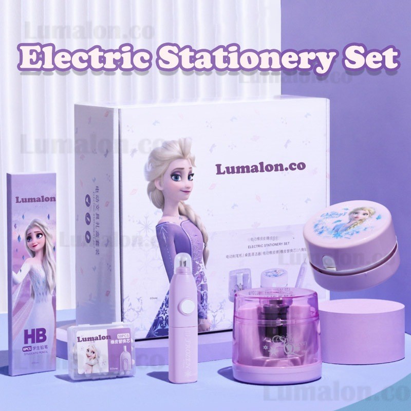 

Set Hadiah Perlengkapan Sekolah Deluxe Electric Stationary Set Set Alat Tulis Elektronik Rautan