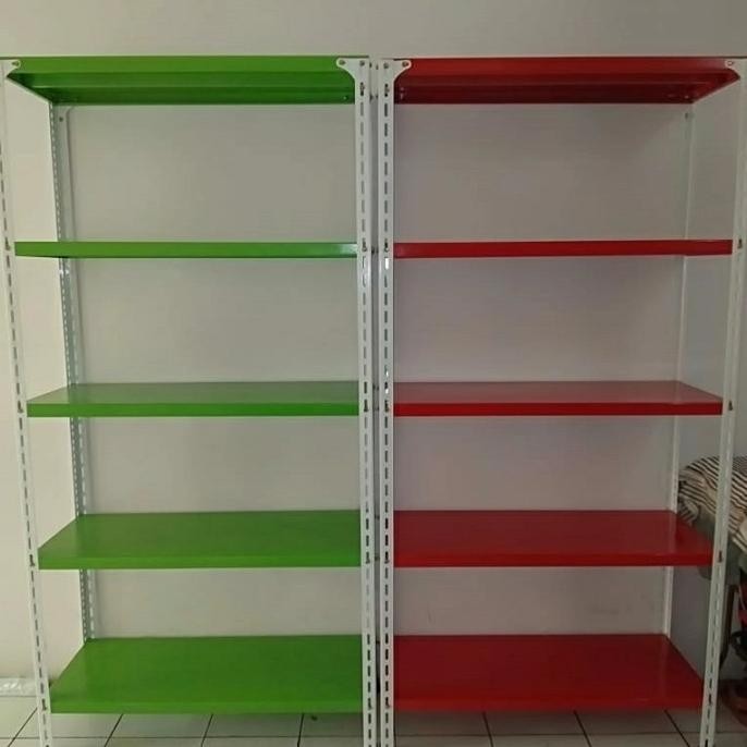 rak besi siku lubang 1m x 30 x 2m (5susun) ES77