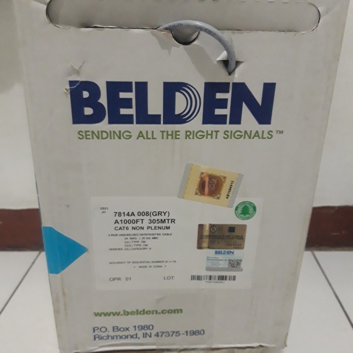 Kabel Lan Utp Cat 6 Belden/ Cat6 Belden 305M Original