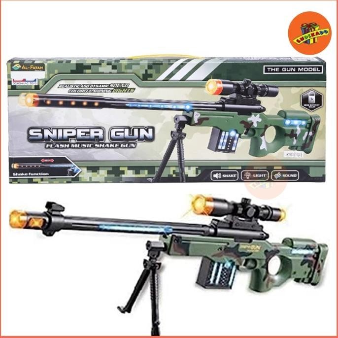 `````````] Sniper Gun Mainan Tembak Flash Music Shake Gun