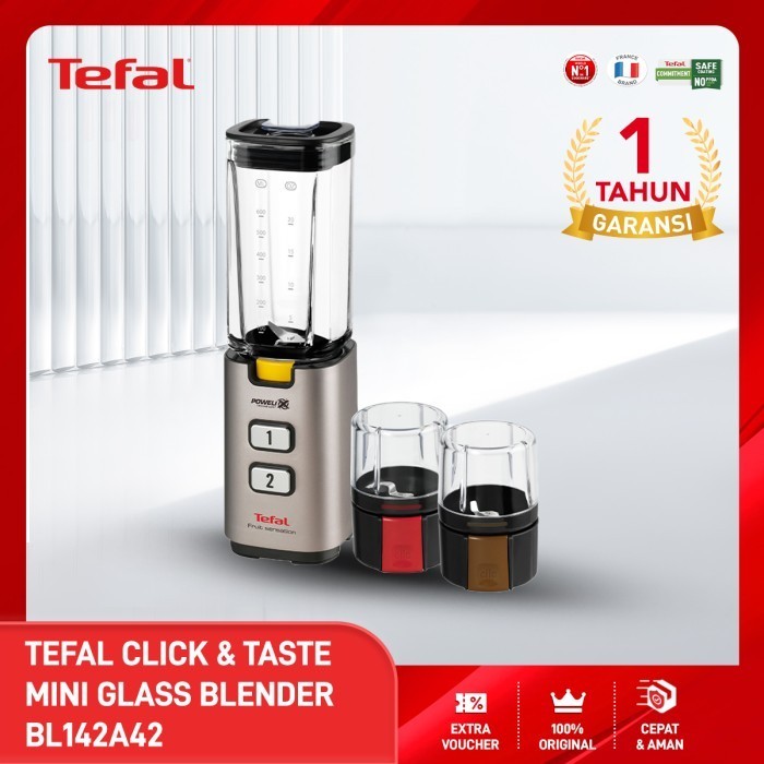 Tefal BL142A42 Click & Taste Mini Glass Blender | Blender Bumbu Dapur