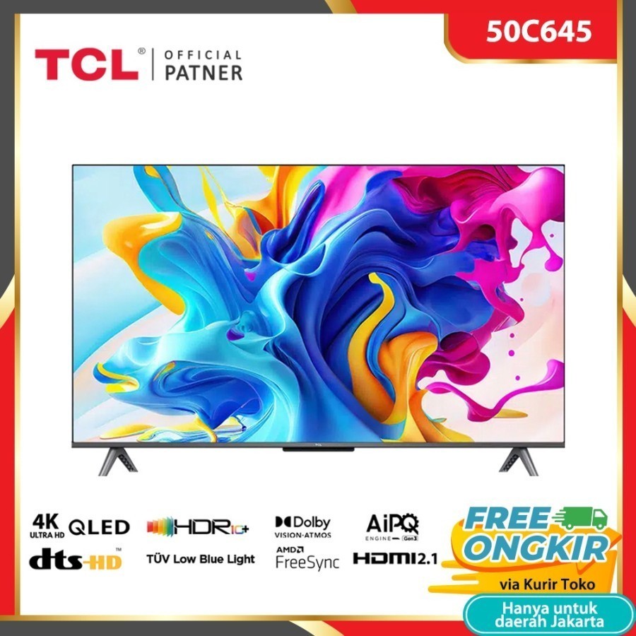TCL 50" UHD 4K 50C645 QLED Android TV 50 Inch Smart TV