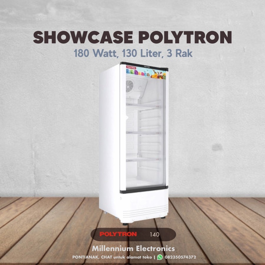 SHOWCASE POLYTRON SCN 140 L 3 RAK DISPLAY COOLER KULKAS SCN140 X 140X