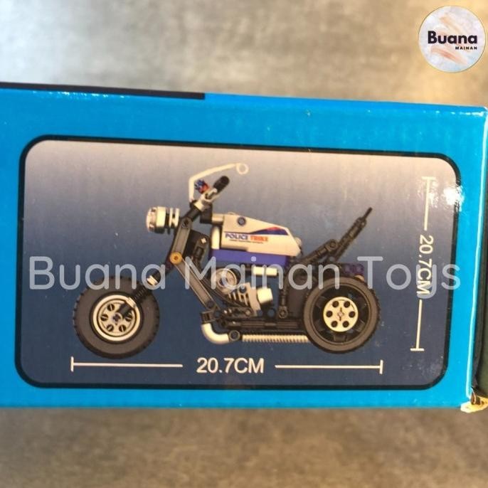 BRICKS MECFACTOR POLICE BIKE RIDE MAINAN EDUKASI ANAK BRICK MOTOR GEDE