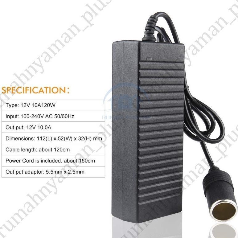 SGH - 10A/120WATT Adaptor Lighter Converter Konverter 220V AC To 12V DC Lighter Socket Power Mobil K