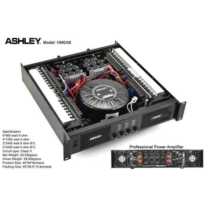 Unik Power Ashley Hmd 48 Amplifier Original Ashley Hmd48 4 Channel Termurah