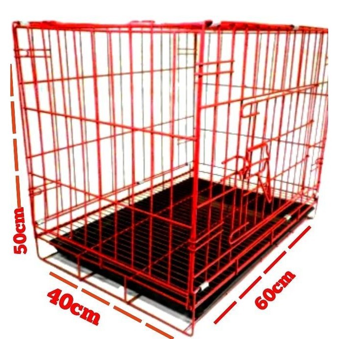 Kandang Kucing Besi Lipat Uk. 60 x 40 | Kandang Hewan Anjing Kelinci GM