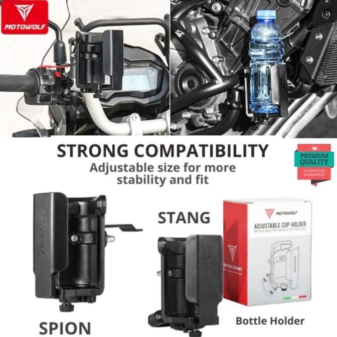 Holder Botol Motowolf Cup Holder Motor Sepeda Multifungsi Adjustable