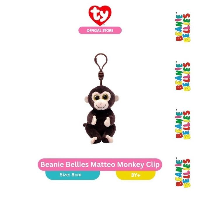 NEW PRODUK TY BEANIE BELLIES MATTEO MONKEY KEYCHAIN - GANTUNGAN KUNCI BONEKA 