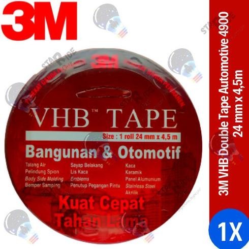 

3M VHB Double Tape Foam Automotive Mobil 4900 Merah Size 24mm x 4.5m