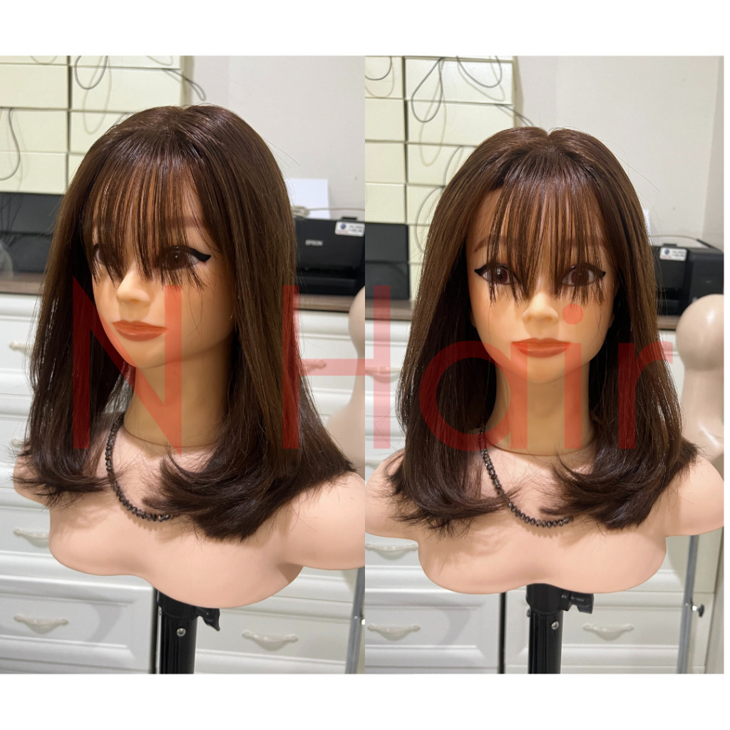Wig PREMIUM Rambut Asli  BELAHAN BEBAS Kanan Kiri / 100% Human Hair 100% RAMBUT ASLI / Wik Rambut Wa