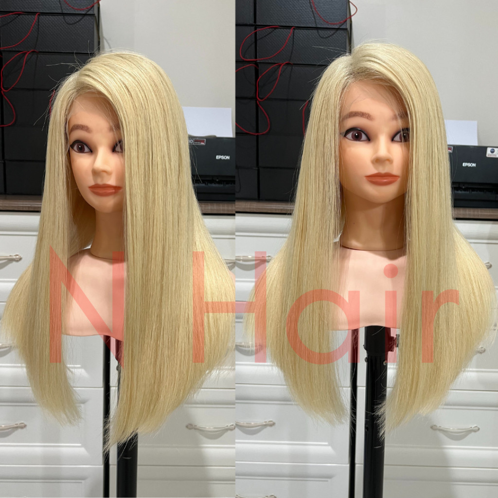Wig PREMIUM BLONDE Rambut Asli  BELAHAN BEBAS Kanan Kiri / 100% Human Hair 100% RAMBUT ASLI / Wik Ra