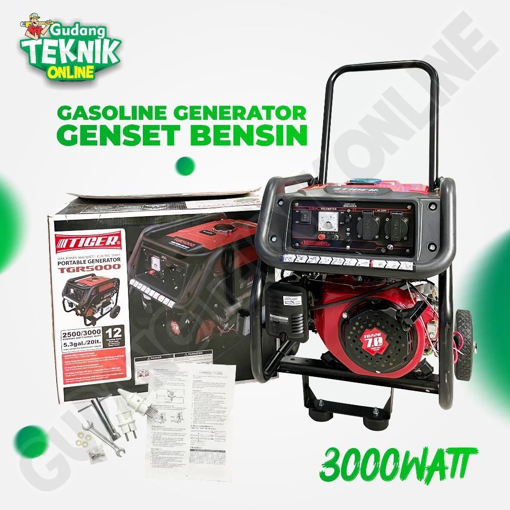 Genset TIGER TGR5000 TG4880 3000 Watt / Power Generator Genset 3000Watt Double Stater TGR 5000 TG 48