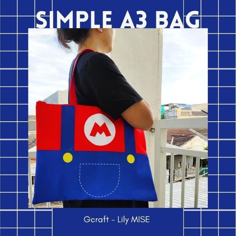 

jg-8 tas A3 - simple a3 bag - tas buku gambar A3 - folder bag - tas les - tas folder Premium