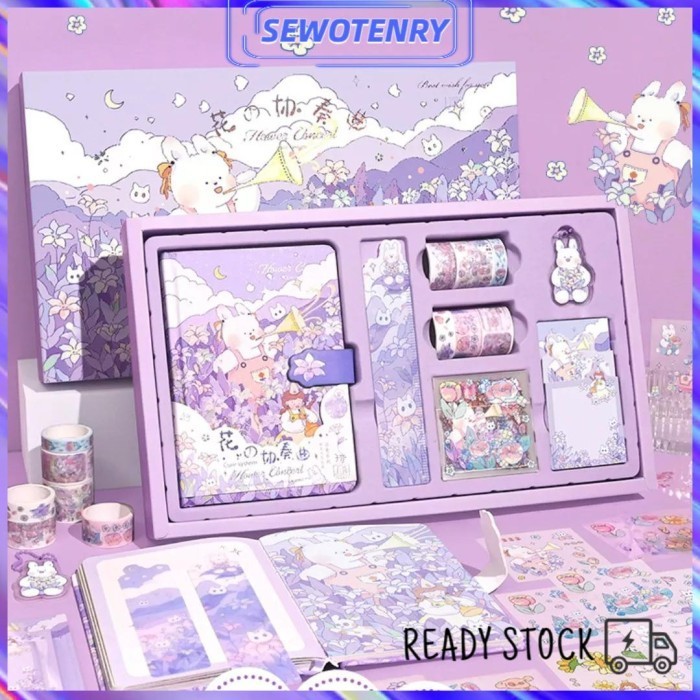 

CodPaket Jurnal 8 In 1 Set Gift Box Paket Buku Harian Alat Tulis