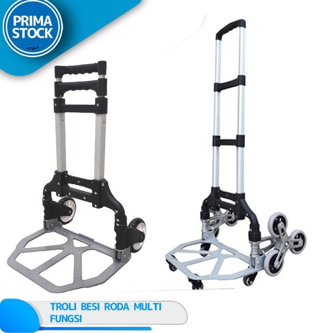 Troli Barang Berat Lipat Heavy Duty Kuat Galon 2 6 10 Roda Naik Tangga
