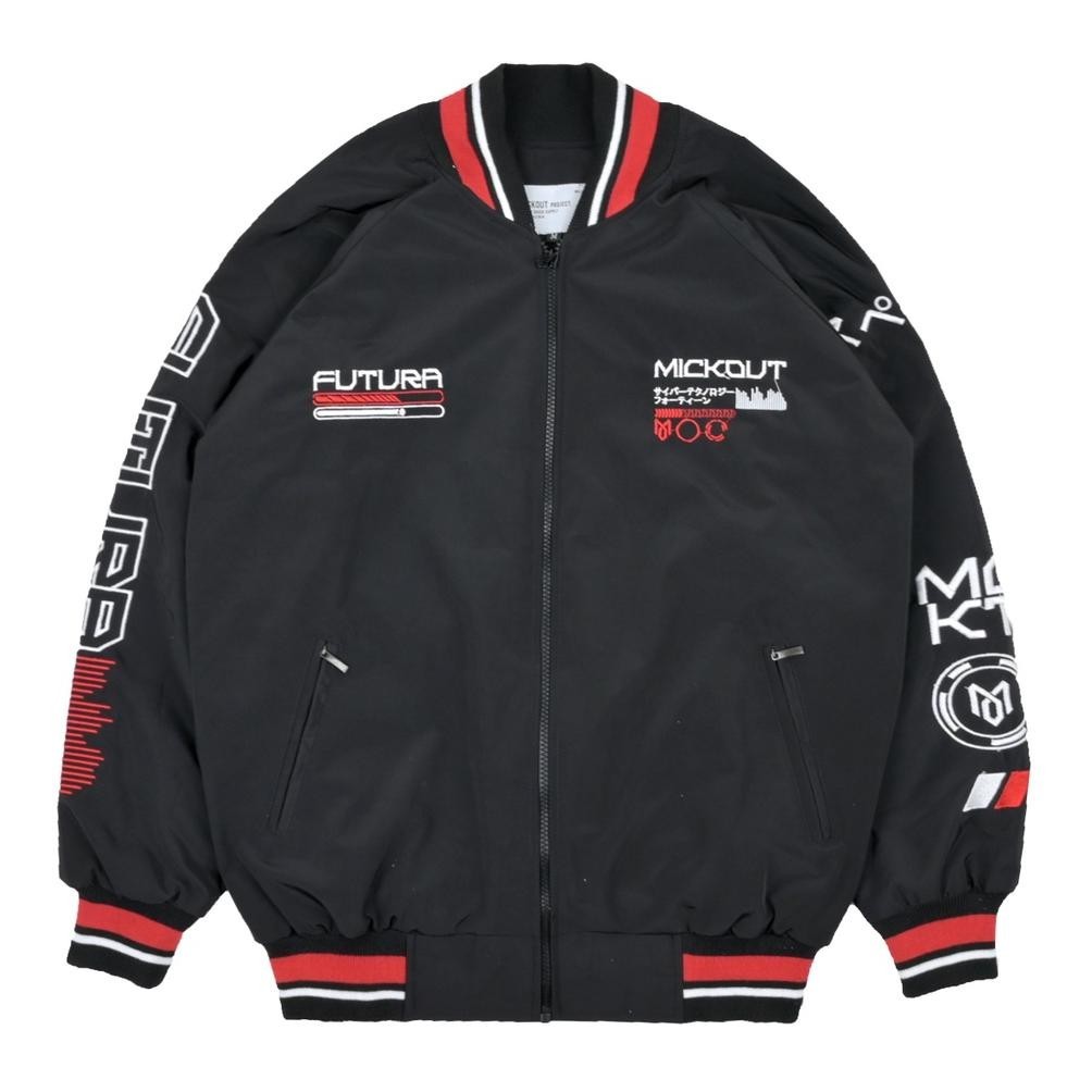 Jaket Pria Keren Bomber "Tech" Hitam