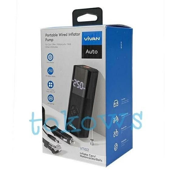Pompa Ban Tire Inflator Vivan Vti02 Elektrik Mobil Motor Sepeda Bola