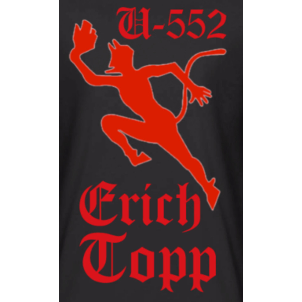 U-552 Erich Topp Kaos U-boat Angkatan Laut Jerman PD II Kaus Pria Kasual Musim Panas Leher-O Katun 1