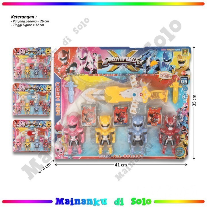 [Mainanku] Mainanku Mainan Anak Figure Mini Force Dan Pedang Baterai Operation Lampu Suara Dan Acc M