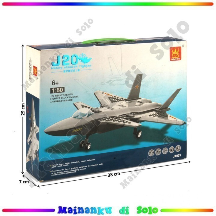 [Mainanku] Mainan Anak Block Mini Pesawat Tempur J20 Wang LG J20 Firefang Stealth Fighter Mainan Ass