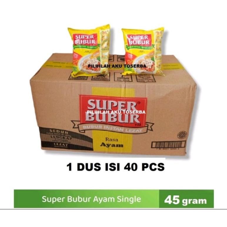 

gr-8 Super bubur single rasa ayam @46 ( harga 1 dus isi 40 pcs ) Sale