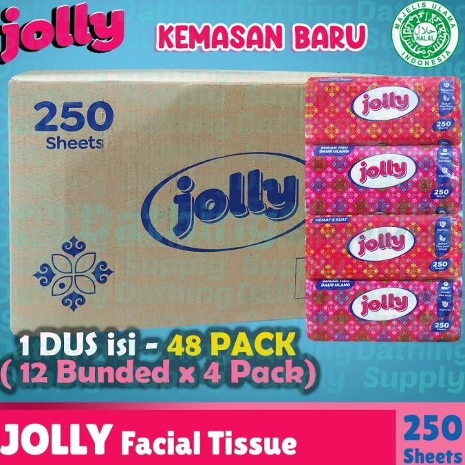 Grosir Tissue Jolly Facial 250 Sheet Tisu Wajah 1 Bal Dus Isi 48 Pack