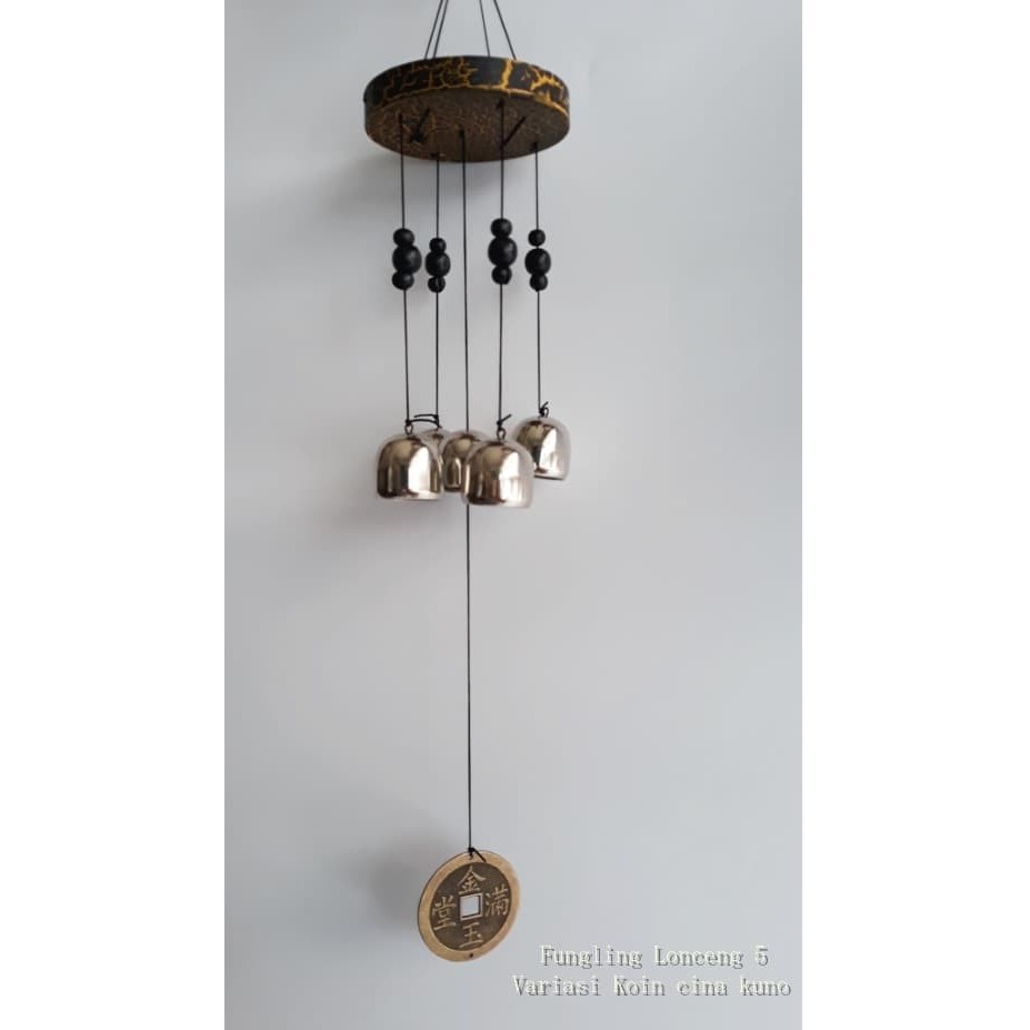 Aray Fungling/Wind Chime/Genta Angin Lonceng 5 Koin Cina Kuno