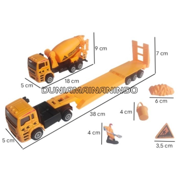 Fhare Diecast Truk Konstruksi Set Truk Molen Diecast Mobil Truk Konstruksi