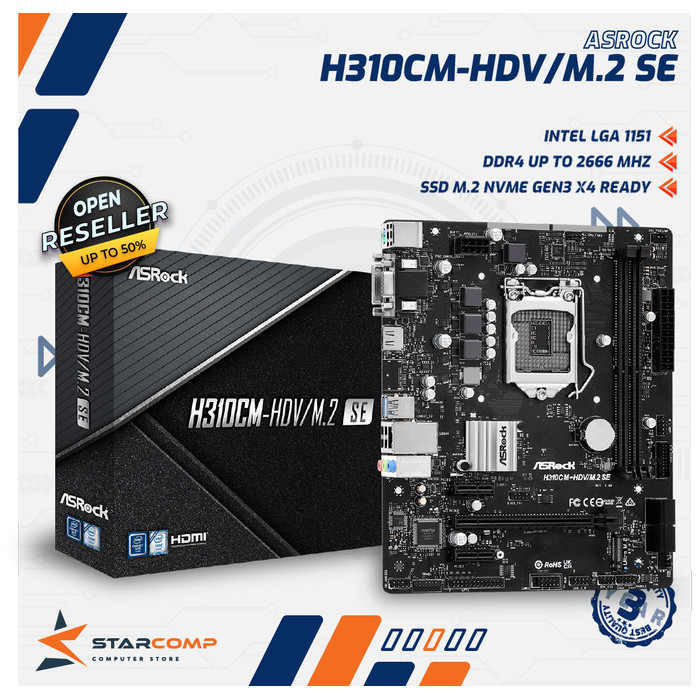 Asrock H310Cm-Hdv/M.2 Se Intel Lga1151 Ddr4 Nvme H 310 M