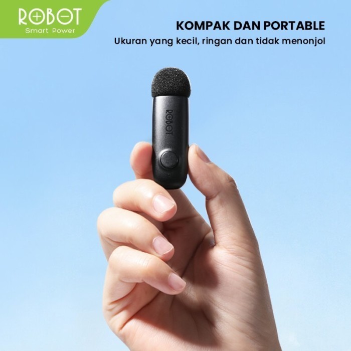 Robot Rs20 Wireless Microphone Bluetooth 5.1 Clip On Jepit Type C