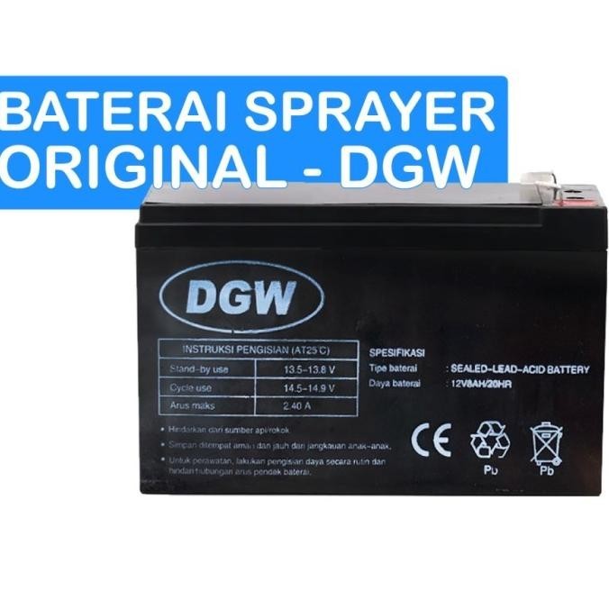 BATERAI AKI SPRAYER ELEKTRIK 8 AH - BATERAI ORIGINAL DGW BATERAI 2807T