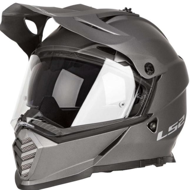 Helm Trail Adventure Ls2 Mx436 Pioneer Evo Solid Matt Tianium