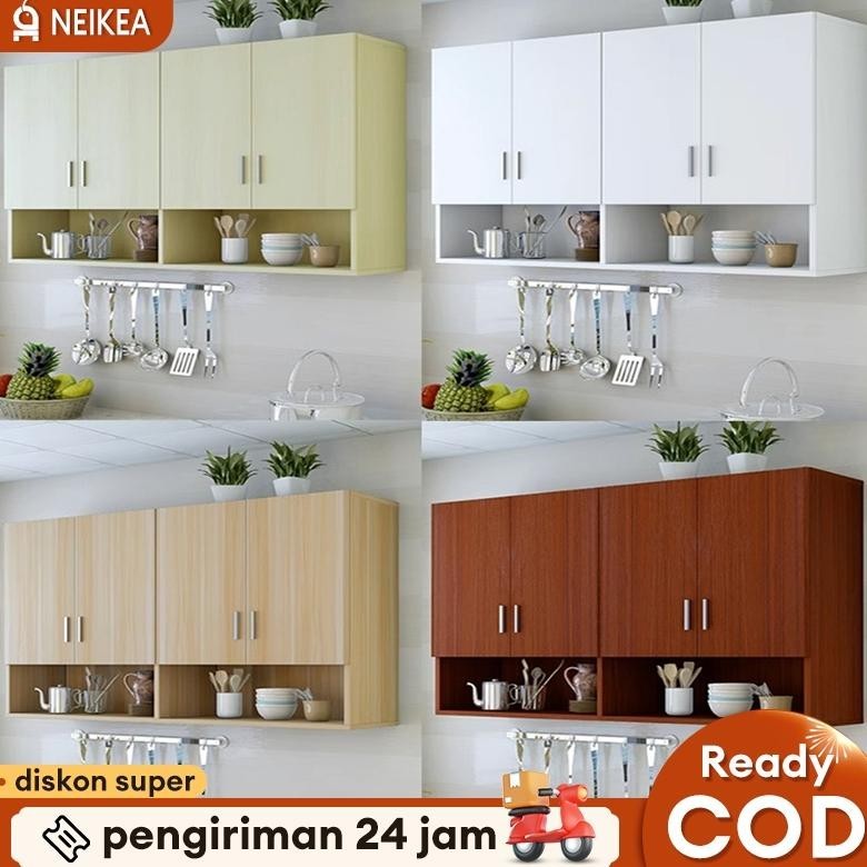 Kitchen Set 4Pintu Lemari Dapur Gantung Kabinet Dapur Atas Kayu Rak Gantung Dapur Rak Dinding Lemari