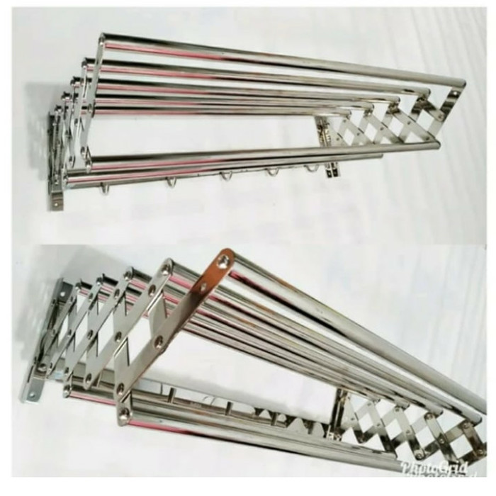 Rak Jemuran Tarik Stainless Rak Handuk Tarik Stainless