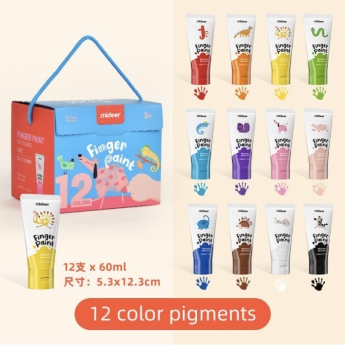 

Mideer Finger Paint 12 Colours Washable Cat Air Mainan Edukasi Anak