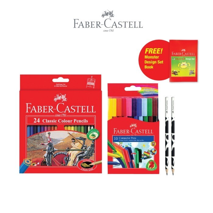 Faber-Castell Paket Mewarnai & Pensil Set 2 Free Buku Mewarnai