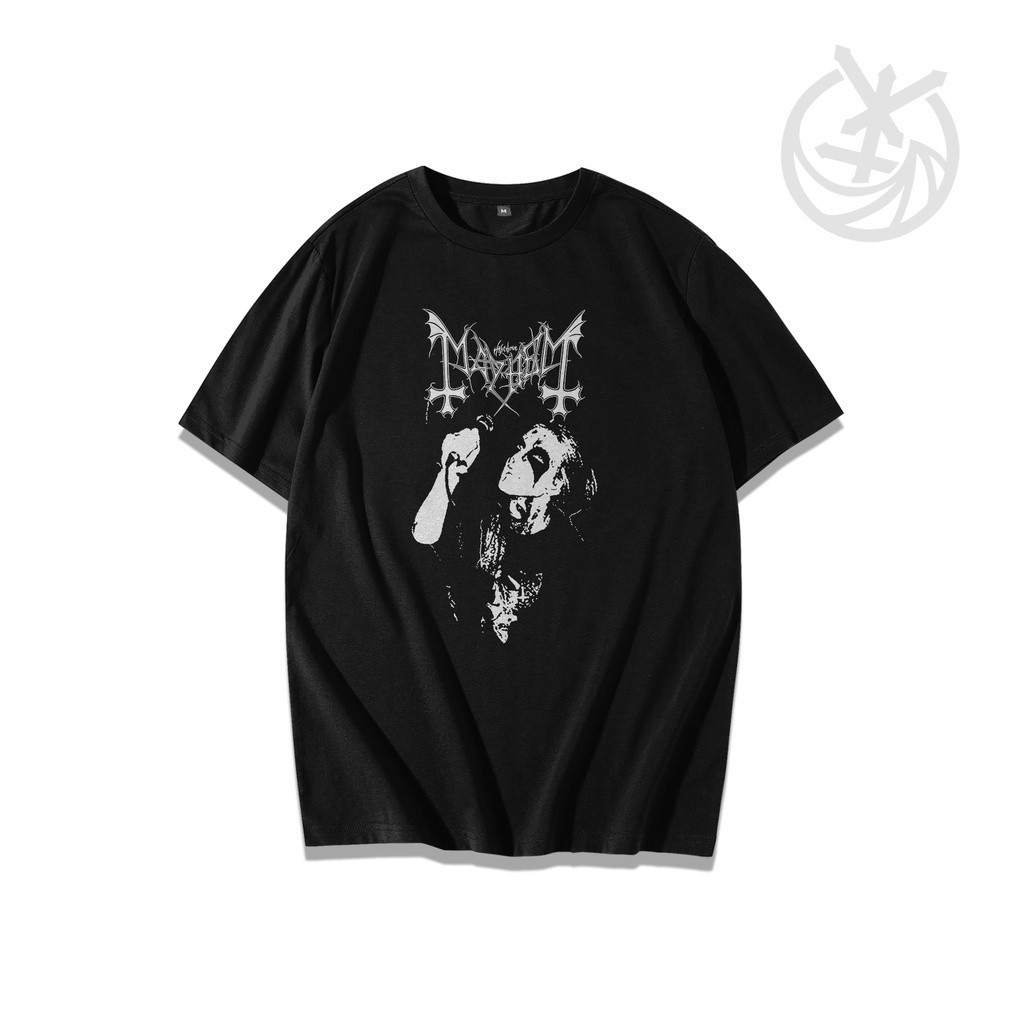 Kaos keren terbaru| Baju kaos pria distro| Baju pria distro| T shirt Band Black Metal Mayhem 936