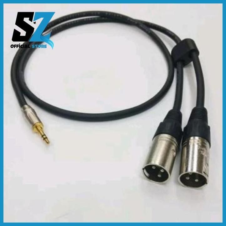 KABEL UNTUK MIXER KE HANDPHONE / 2 JEK CANON TO JEK MINI STEREO saza_store