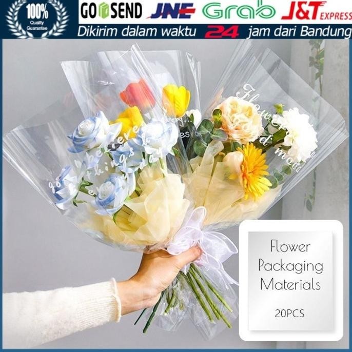 best produk] 20Pcs/Pack Plastik OPP Bening Pelindung Buket Bunga Kado Hadiah OPP Cellophane Plastik 
