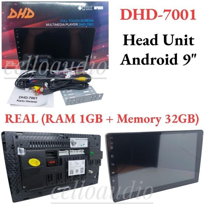 Head Unit Android 9" Dhd-7001 Headunit Double Din 9 Inch Dhd 7001