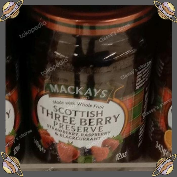 

[CLS] MACKAYS SCOTISH THREE BERRY PRESERVE 340 GR/SELAI BUAH
