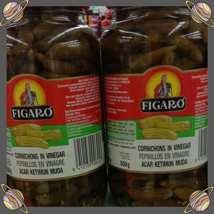 

[CLS] ACAR KETIMUN MUDA /FIGARO CORNICHONS IN VINEGAR 550 GR