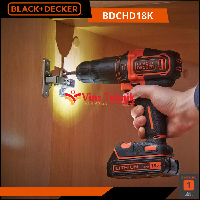 Cordless Hammer Drill Black Decker Bdchd18K