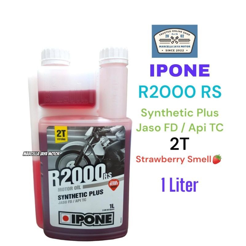 OLI IPONE R2000 RS FRAISE 2T 1 LITER OLI MOTOR 2T SYNTHETIC PLUS JASO FD API TC STRAWBERRY SMELL OLI