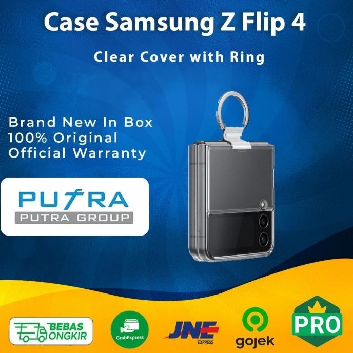 Case Samsung Galaxy Z Flip 4 Flip4 Clear Cover With Ring Original Baru